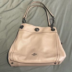 Turnlock Edie Shoulder Bag, tan